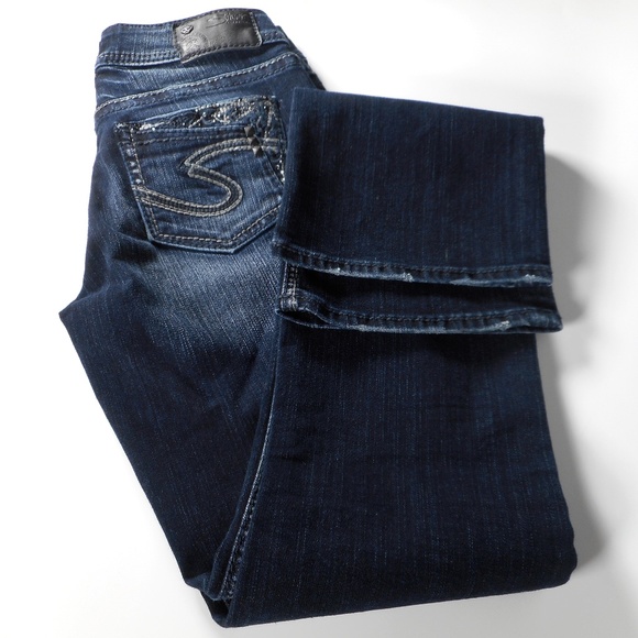 Silver Jeans Suki 17" Denim Blue Jeans 26 x 31.5 - Picture 5 of 11